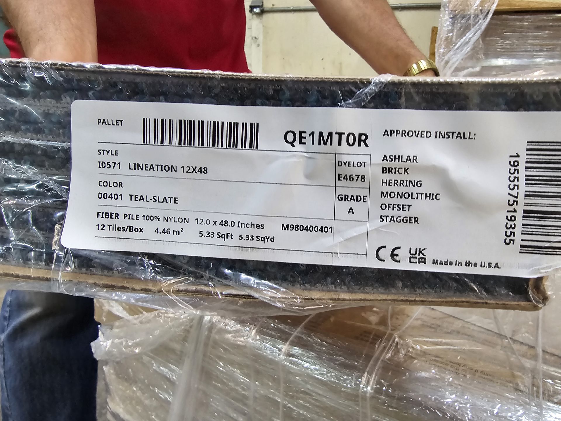 Lineation Carpet Tile- Teal