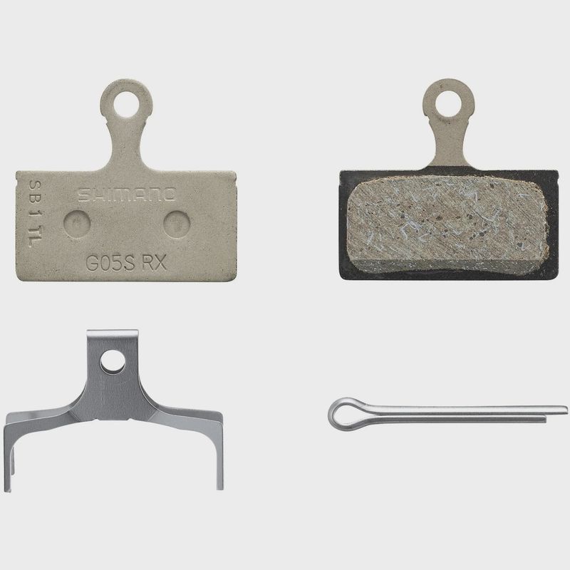 Shimano G05A-RX disc pads and spring, alloy back, resin