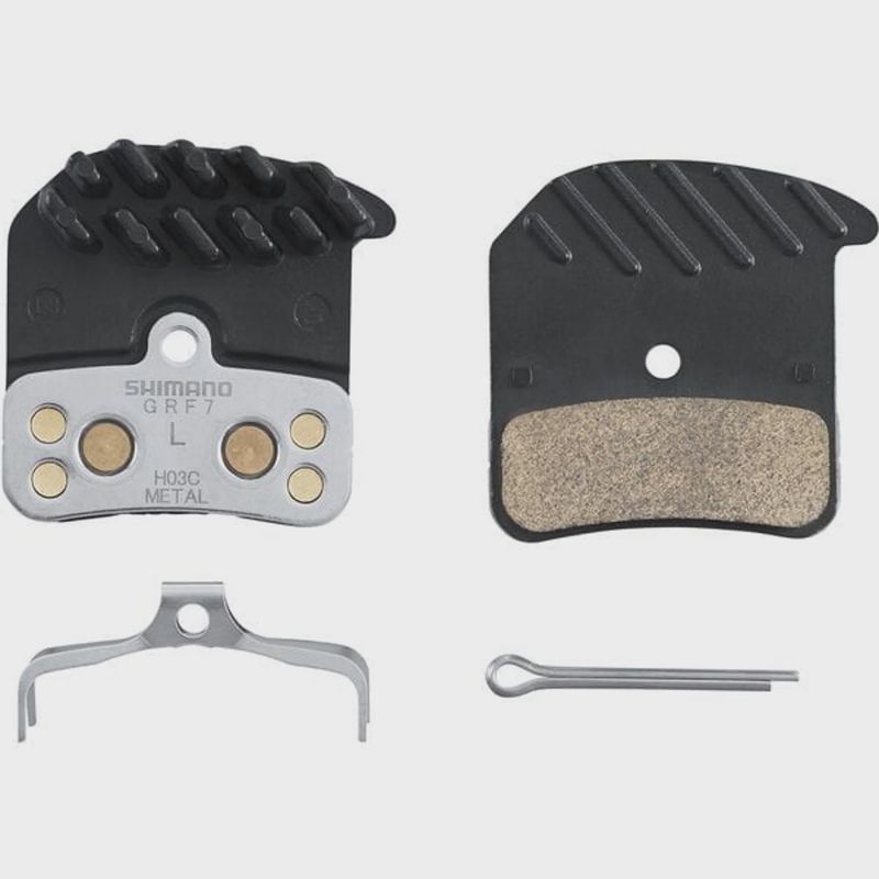 Shimano H03C disc pads and spring, alloy/stainless back with cooling fins, metal sinte