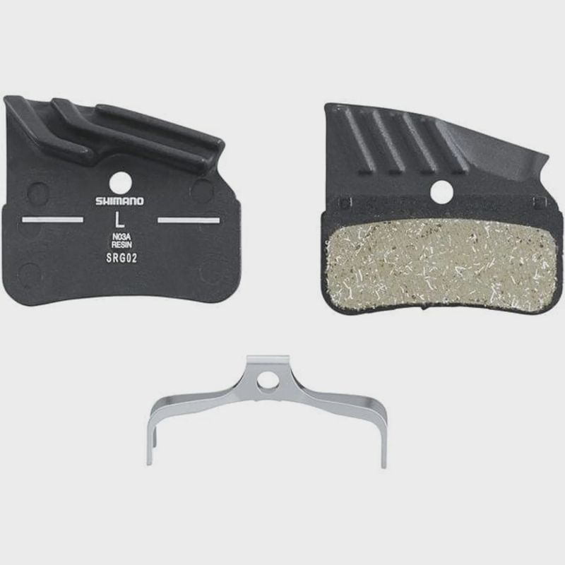 Shimano N03A disc pads and spring, alloy back with cooling fins, resin