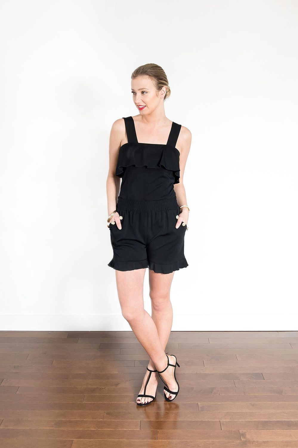 Shorts à ourlet volanté
