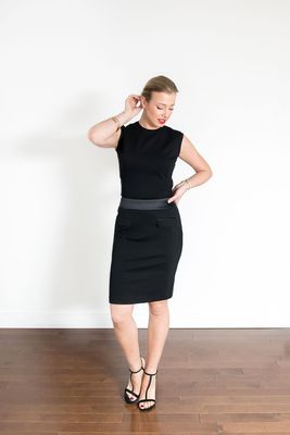 Tuxedo Skirt with Flap Pockets