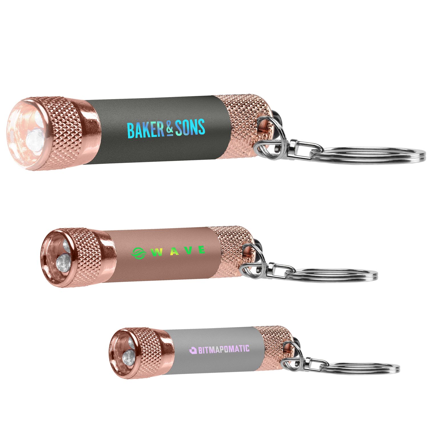 Chroma Softy Rose Gold Metallic - LED Flashlight with Keyring - ColorJet