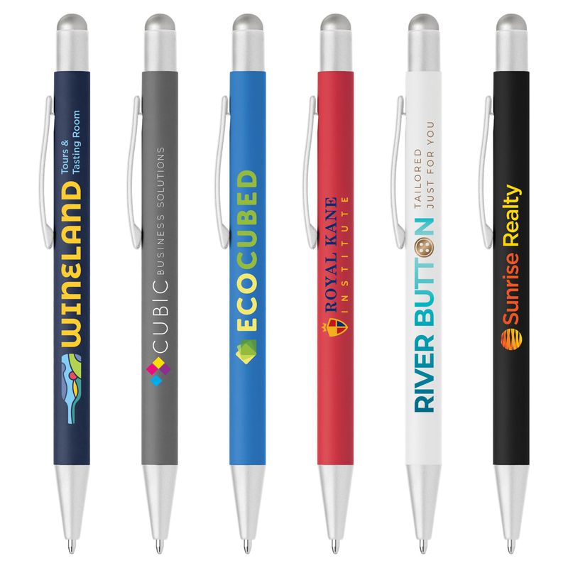 Bowie Softy Satin with Stylus - Full Color Metal Pen
