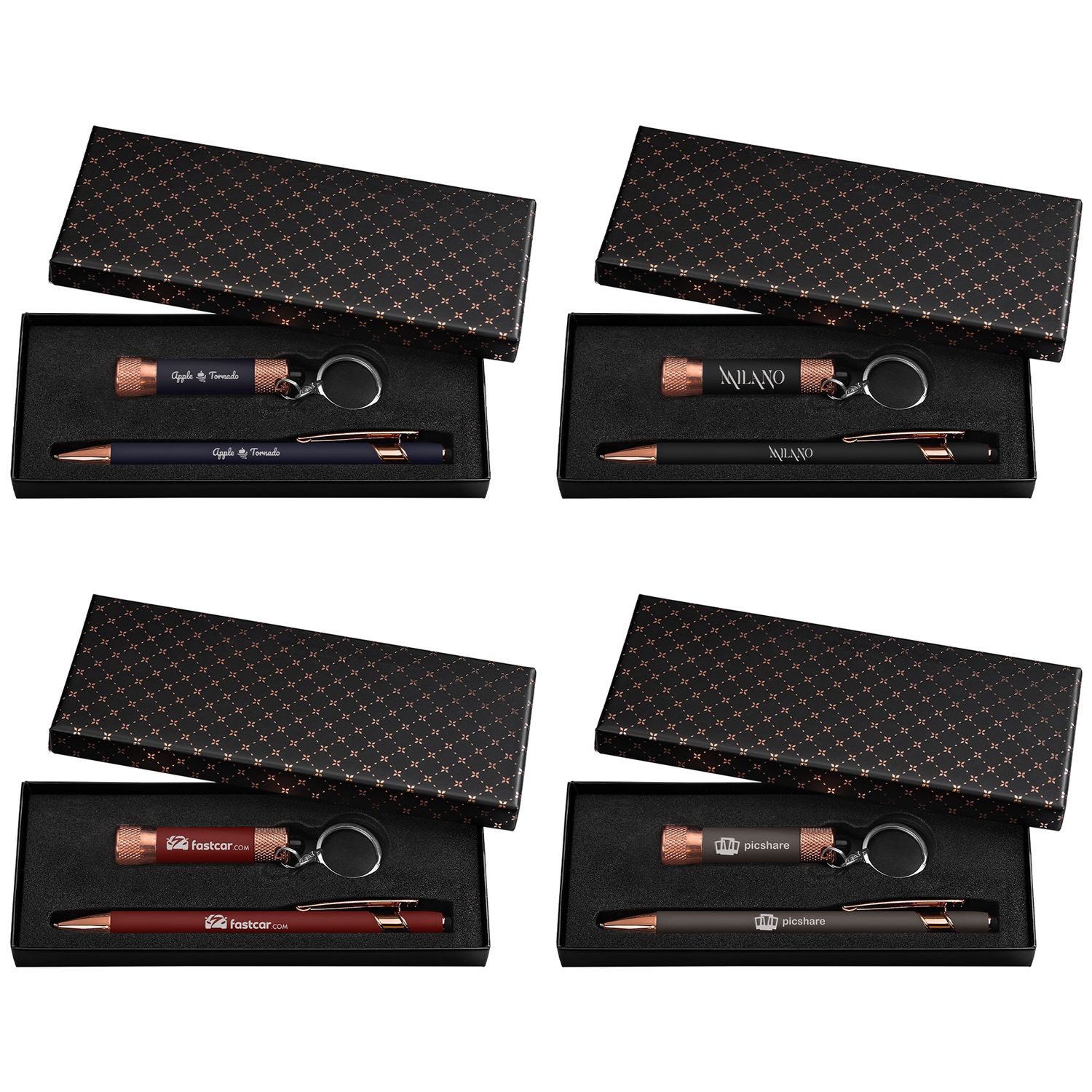 Ellipse & Chroma Rose Gold Cross-Pattern Gift Set - Laser