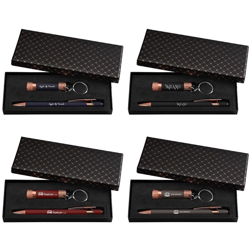 Ellipse & Chroma Rose Gold Cross-Pattern Gift Set - Laser