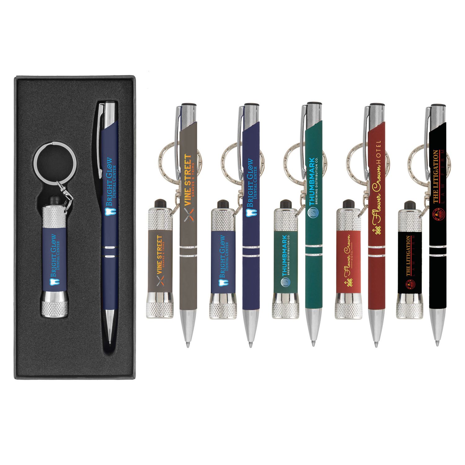 Tres-Chic & Chroma Softy - ColorJet - Full Color Metal Pen & Flashlight Gift Set