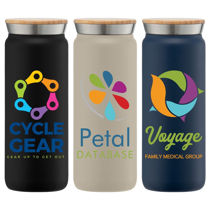 Nordic Plus - 18 oz. Double Wall Copper-Lined Stainless Steel Tumbler with Bamboo Lid - ColorJet