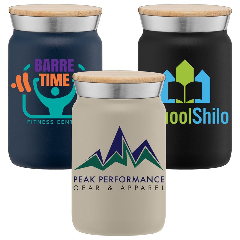 Nordic - 9 oz. Double Wall Copper-Lined Stainless Steel Tumbler with Bamboo Lid - ColorJet