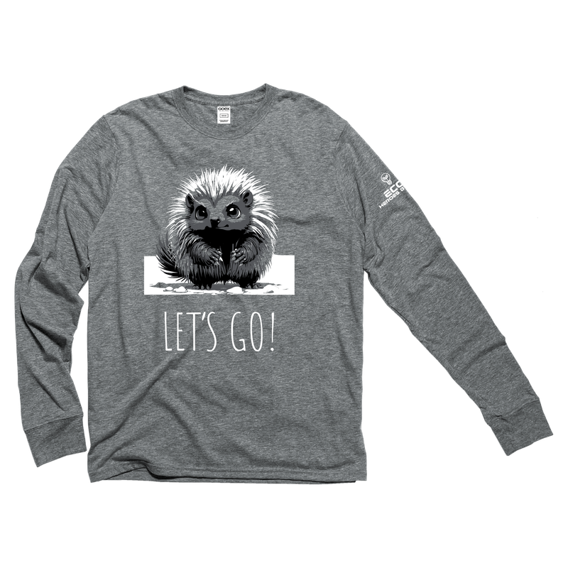 Adult Small &amp; Mighty Long Sleeve Tee- Heather Grey