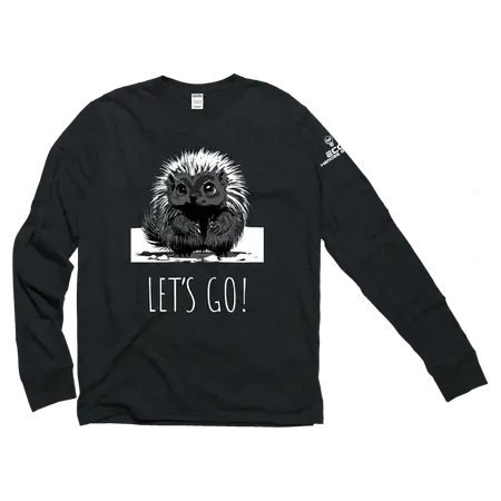 Adult Small &amp; Mighty Long Sleeve Tee- Charcoal