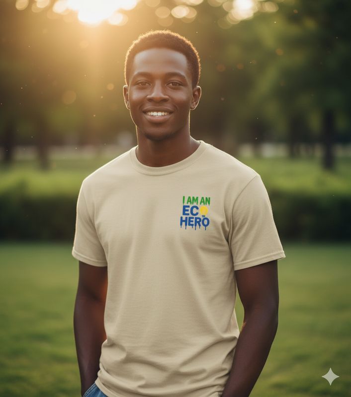 Adult I Am. Eco Hero Tan Shirt