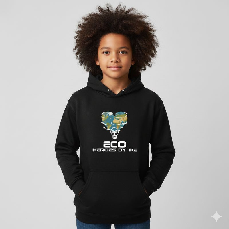 Youth Black Eco Earth ❤️ Sweatshirt