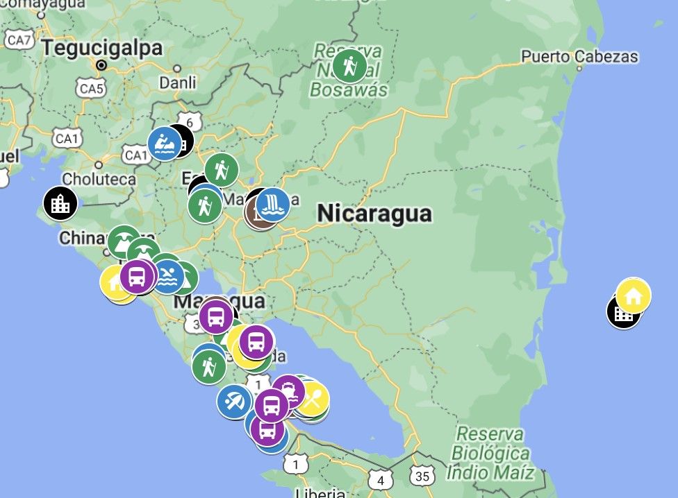 Map of Nicaragua