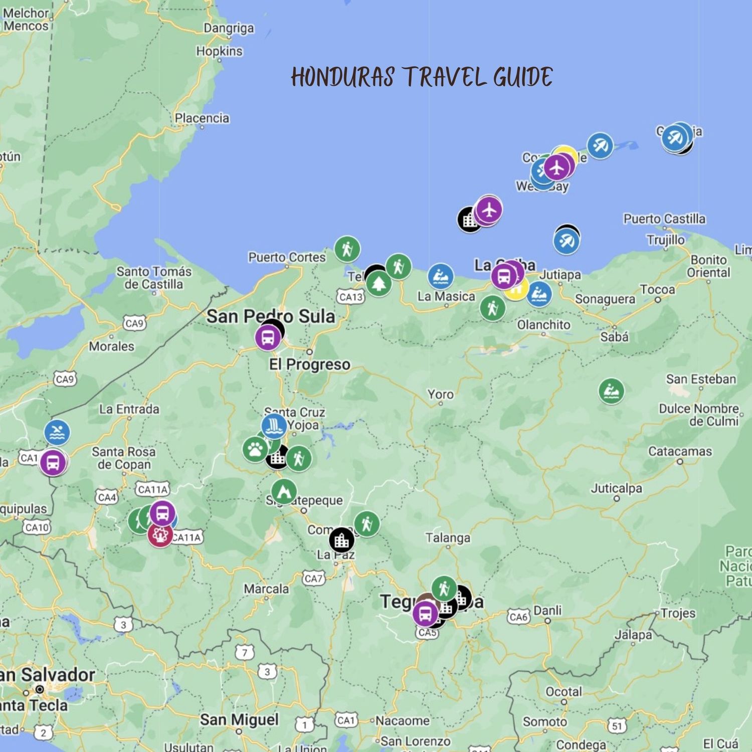Map of Honduras