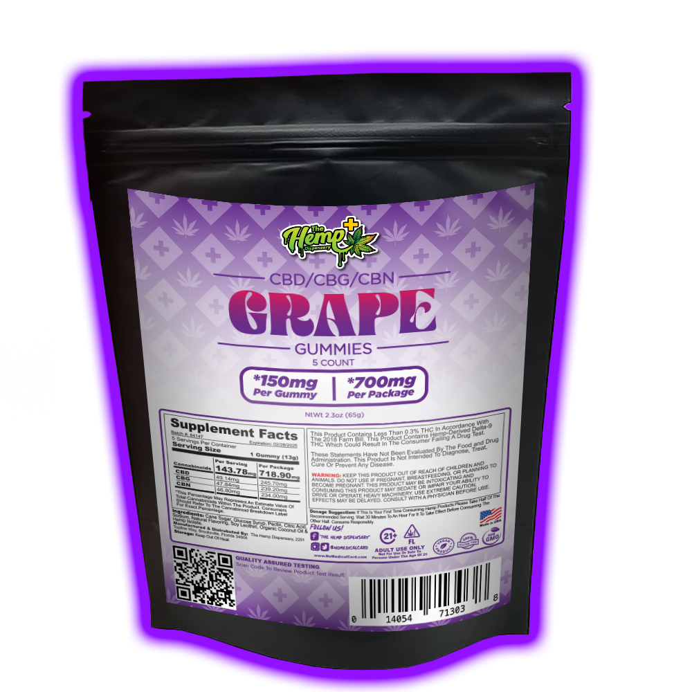 CBD/CBG/CBN GUMMIES GRAPE 150 MG BATCH: 84147