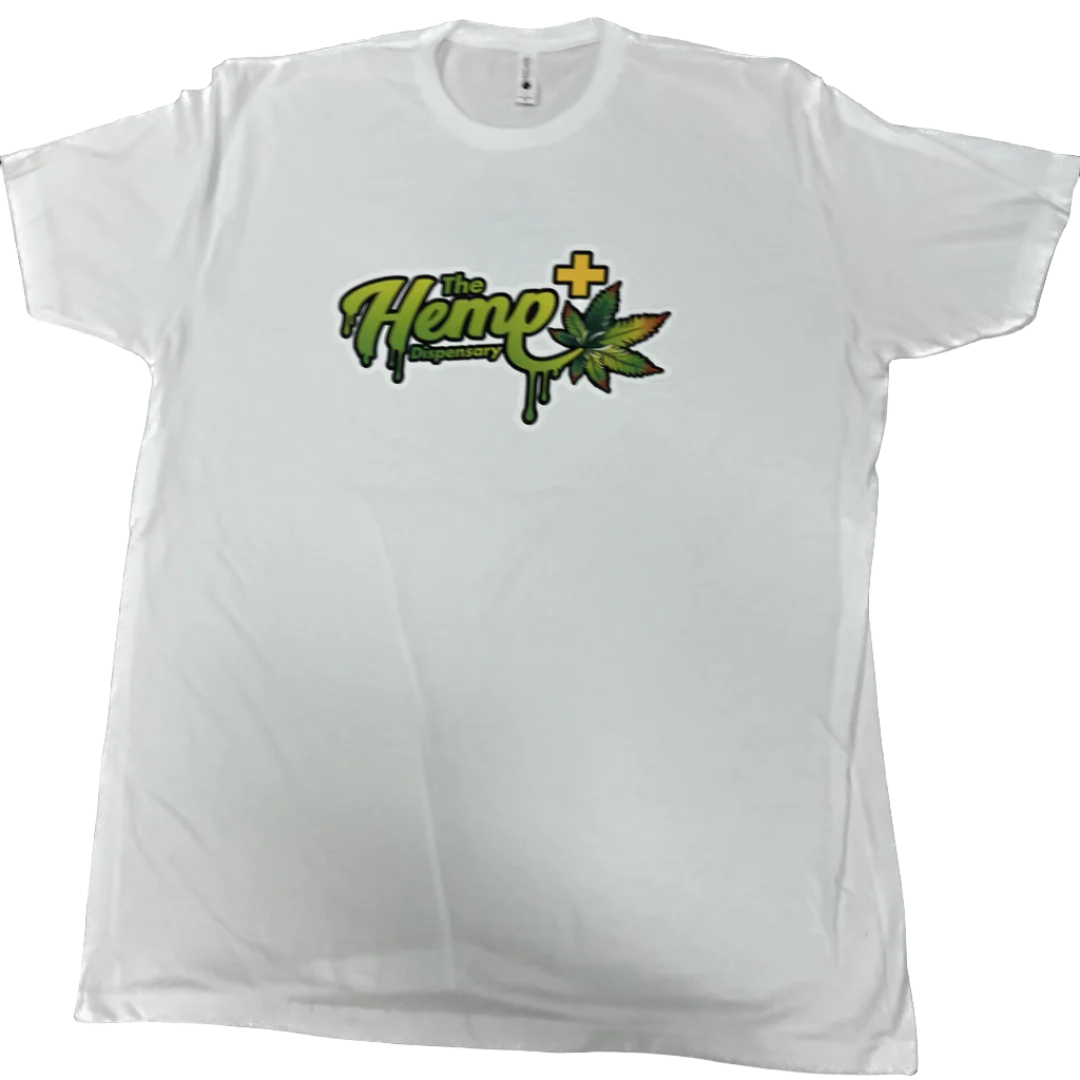 THE HEMP DISPENSARY DRIP LOGO WHITE T-SHIRT