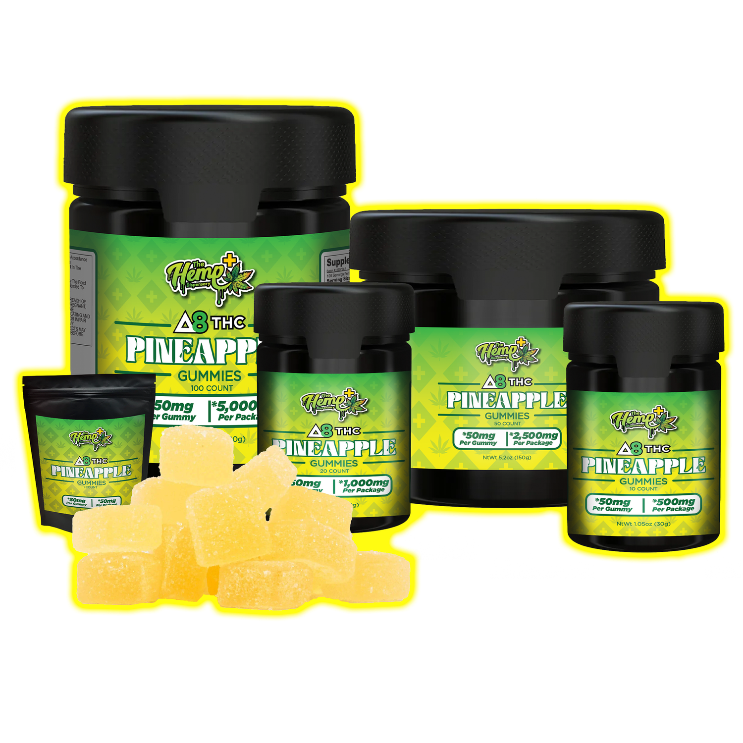 DELTA 8 THC GUMMIES PINEAPPLE 50MG