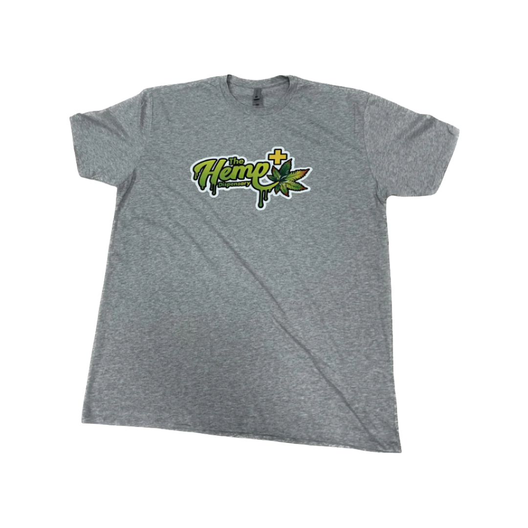 THE HEMP DISPENSARY DRIP LOGO GRAY T-SHIRT