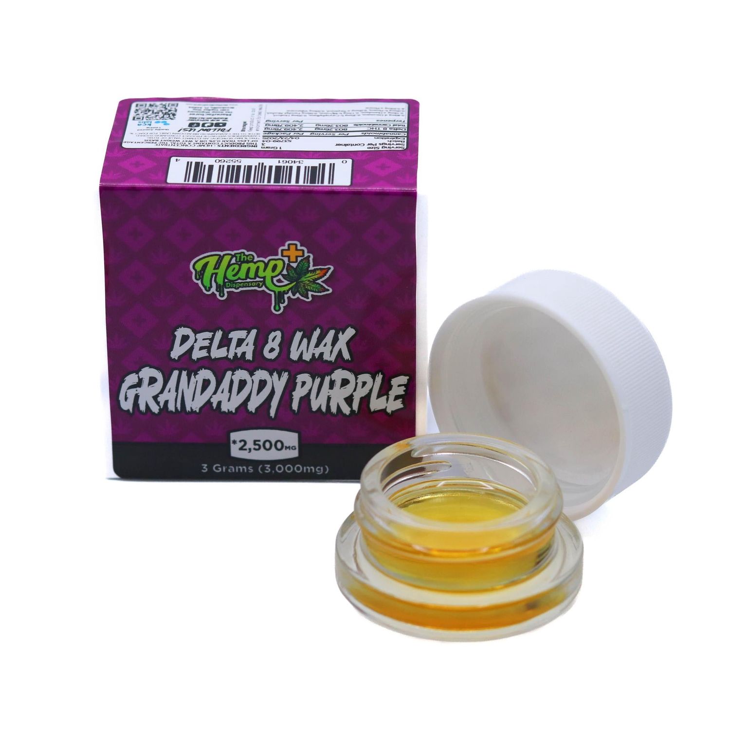DELTA 8 THC WAX GRANDADDY PURPLE THREE GRAMS INDICA