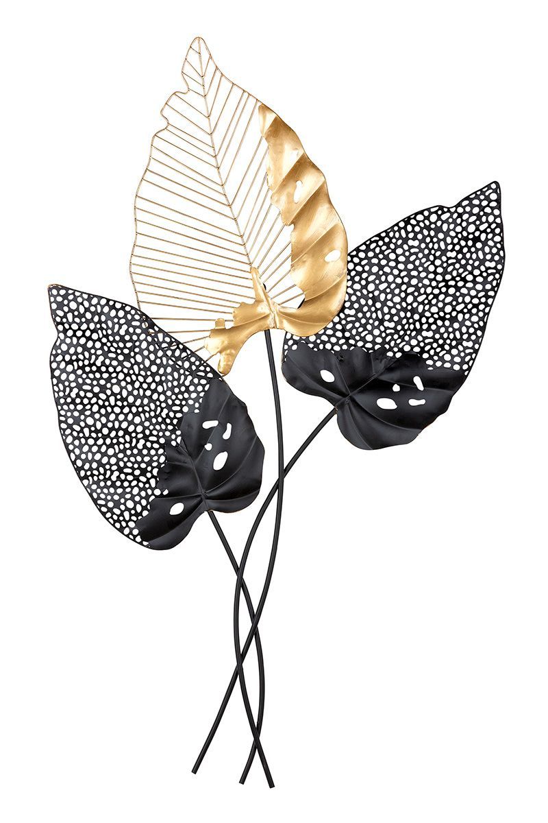 Wandrelief Blatt aus Metall