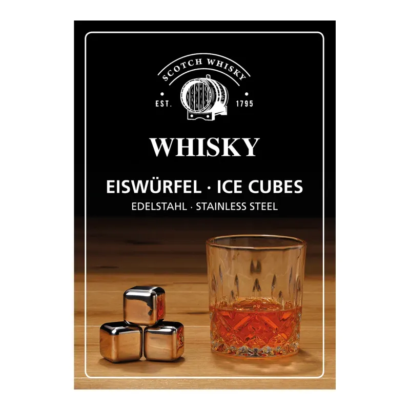 Whisky Eiswürfel Set aus Edelstahl