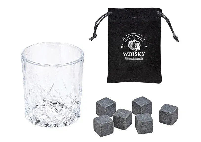 Whisky-Stein Set aus Basalt - Natürliche Kühle für Kenner