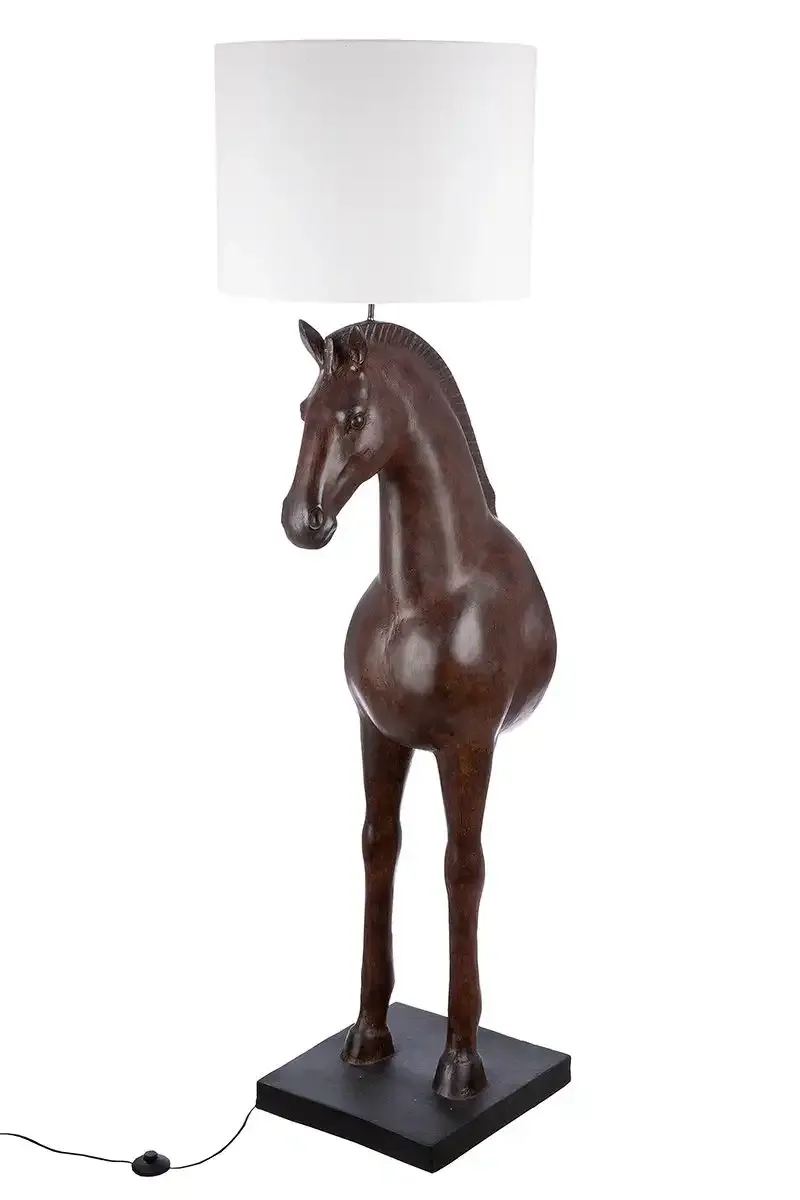 Stehleuchte &quot;Caballo&quot; – Kunstharz, braun &amp; creme 