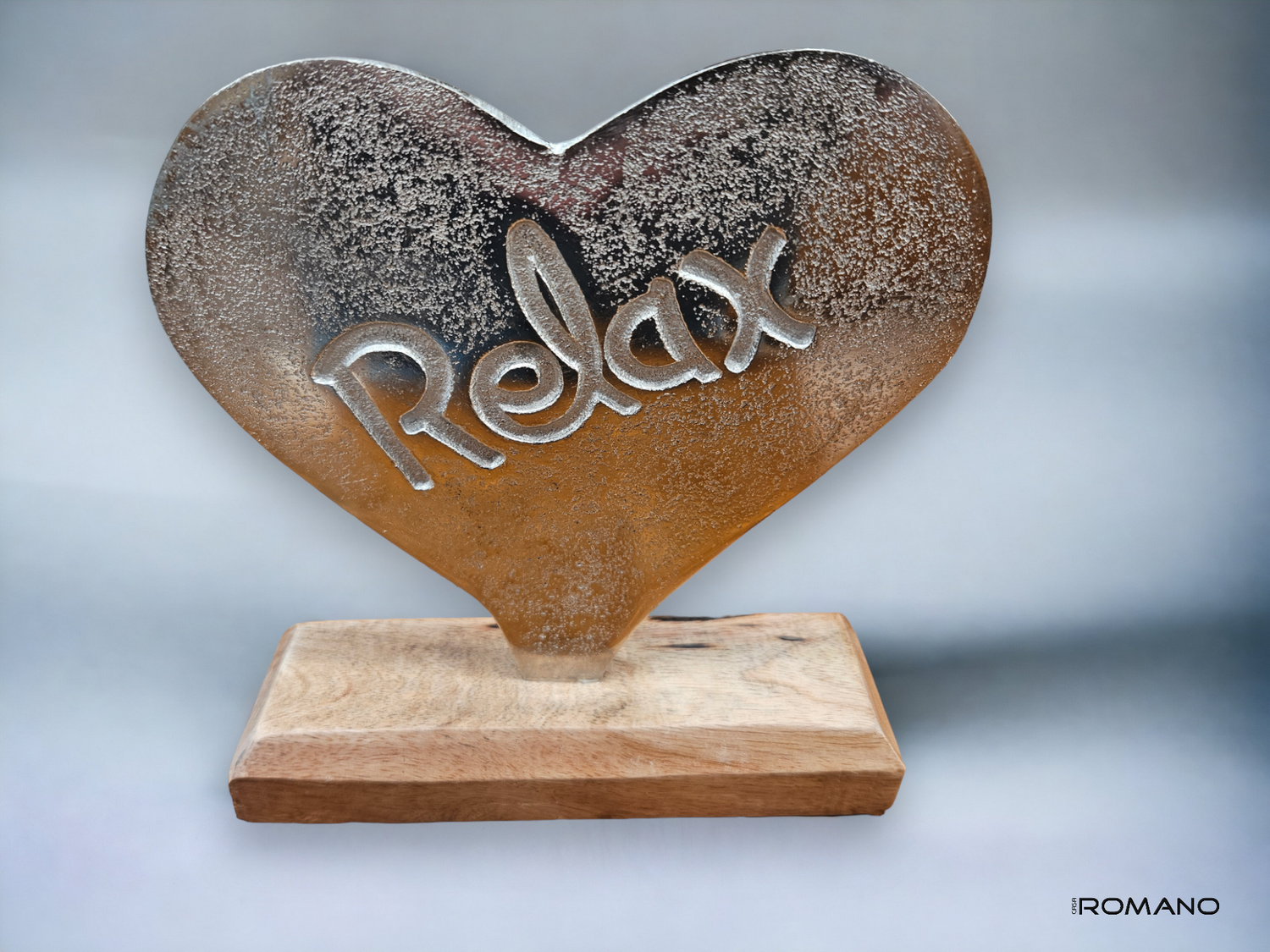 Alu-Herz mit &quot;Relax&quot; Gravur