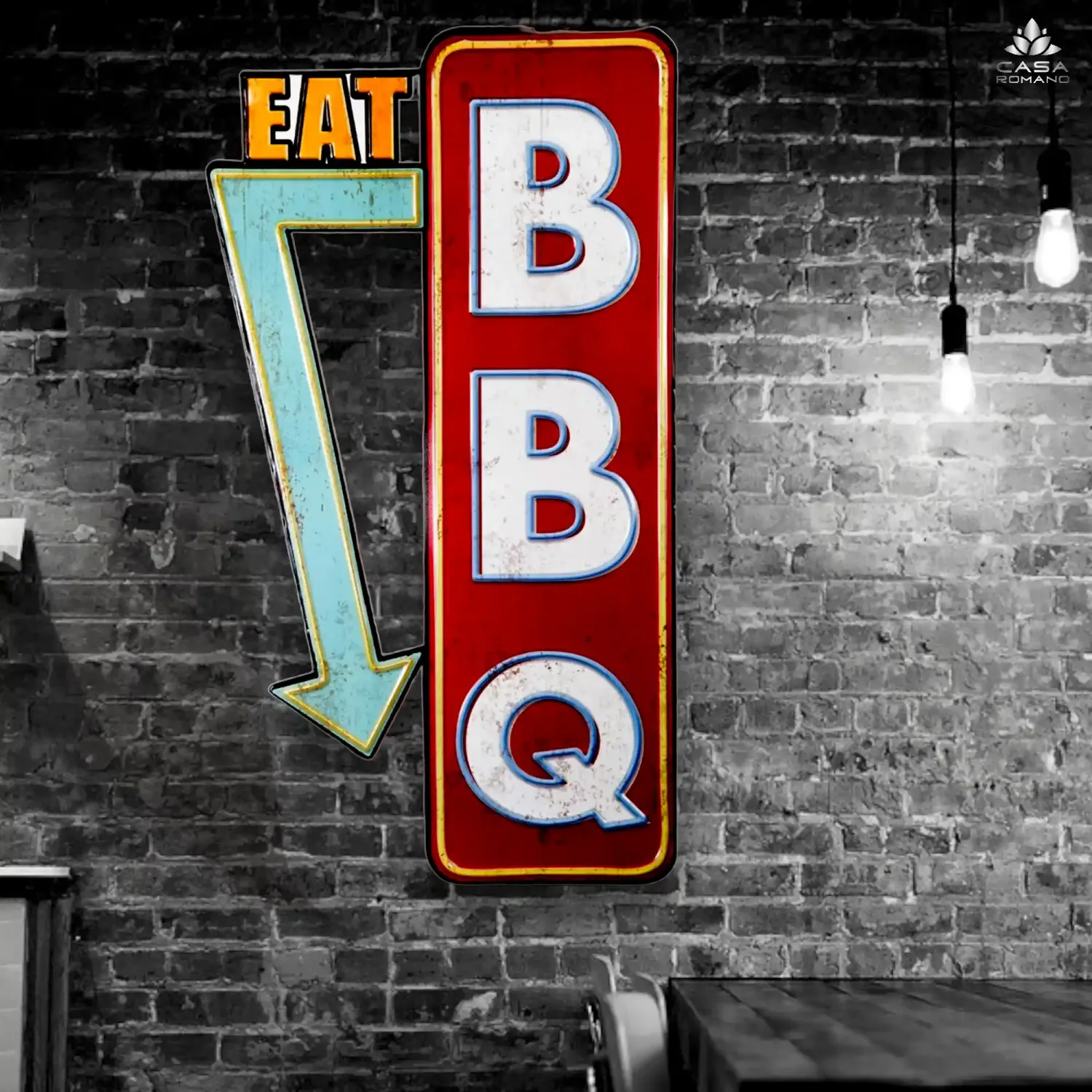 Blechschild &quot;BBQ EAT&quot;