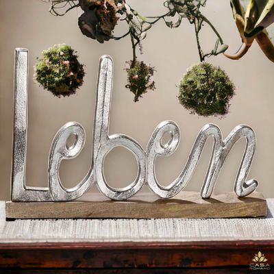 Aluminium Schriftzug &quot;Leben&quot; 