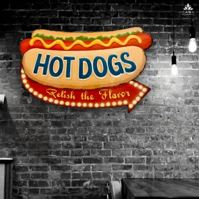 Blechschild &quot;Hot Dog&quot;  Retro-Deko