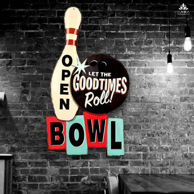Geprägtes Blechschild &quot;BOWL&quot;  Retro-Style