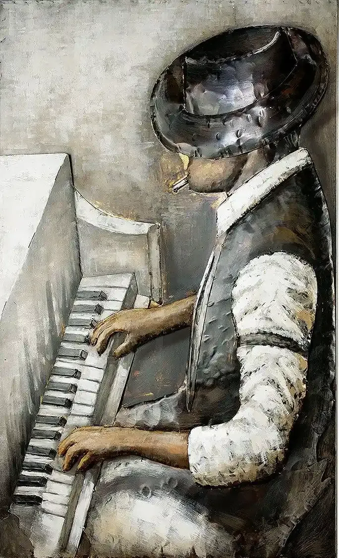 3D-Metallbild „Rhythm &amp; Blues“ – Kunst mit Charakter