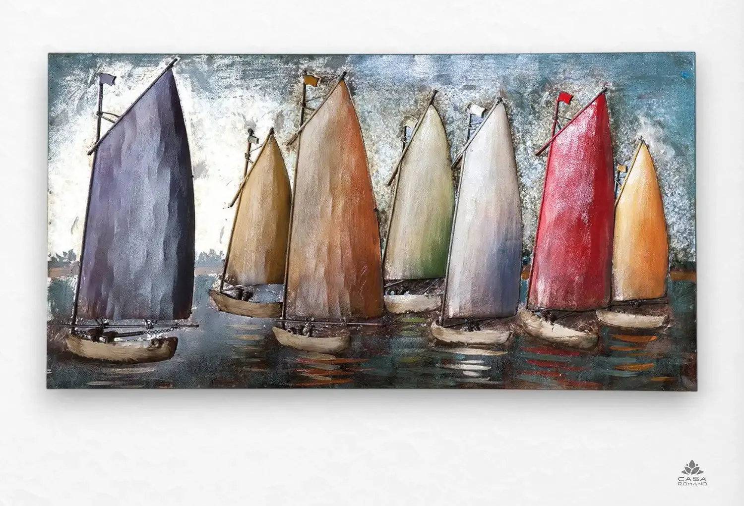 „Sailing Regatta“ – 3D-Optik Metallbild mit Bootmotiv