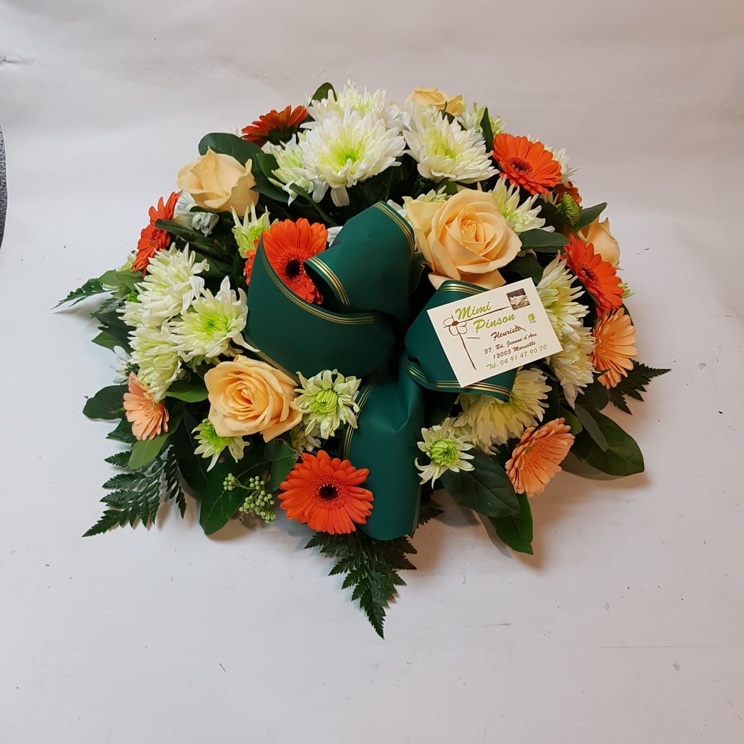 Coussin orange blanc saumon