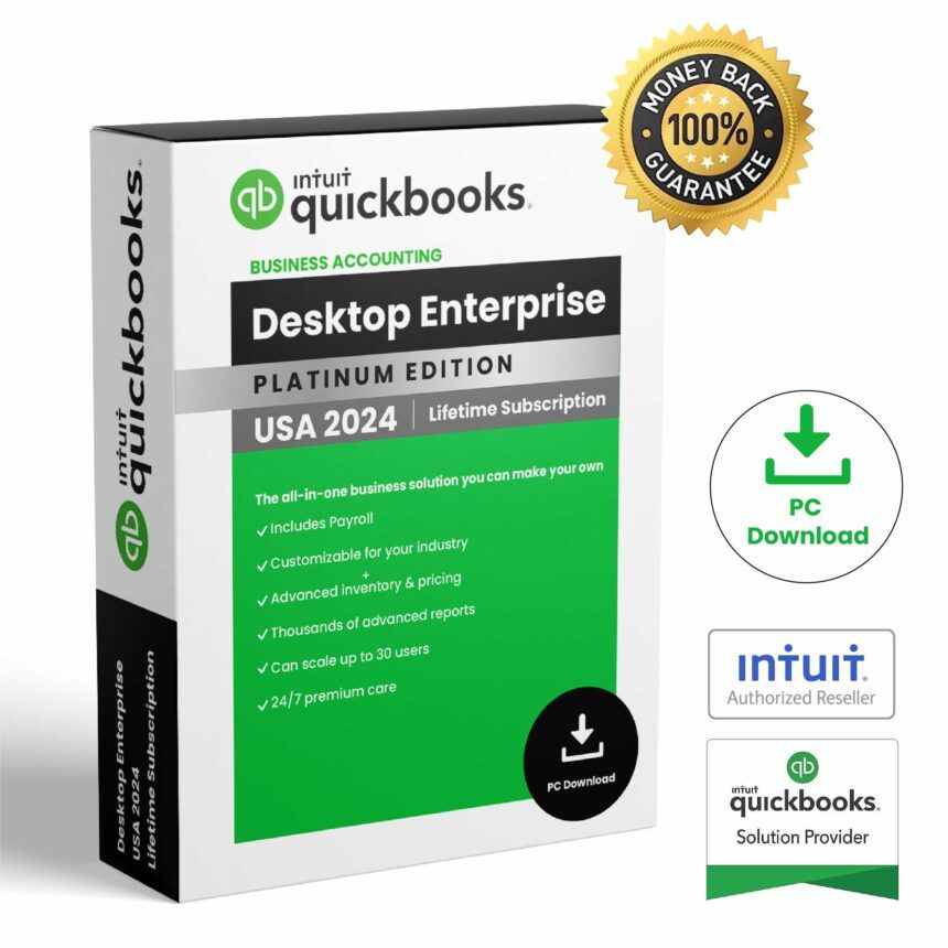 QuickBooks Desktop Enterprise 2024 Lifetime License US Version
