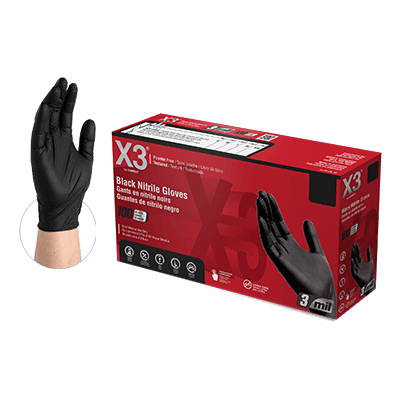 BLACK NITRILE GLOVES