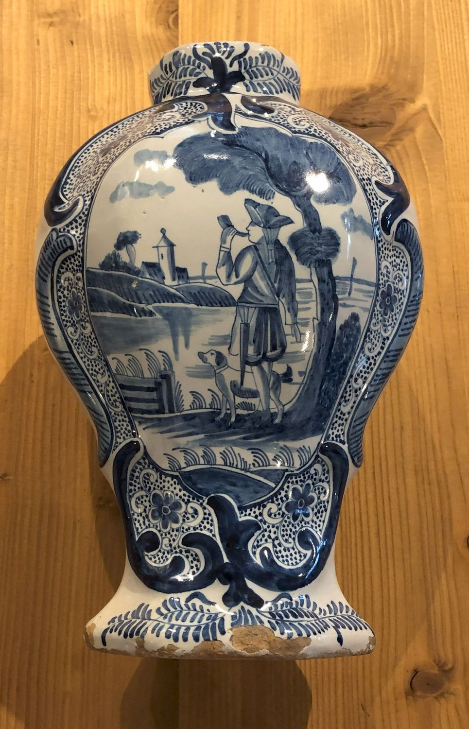 Blauweise Delfte Vase aus dem 18 Jahrhundert