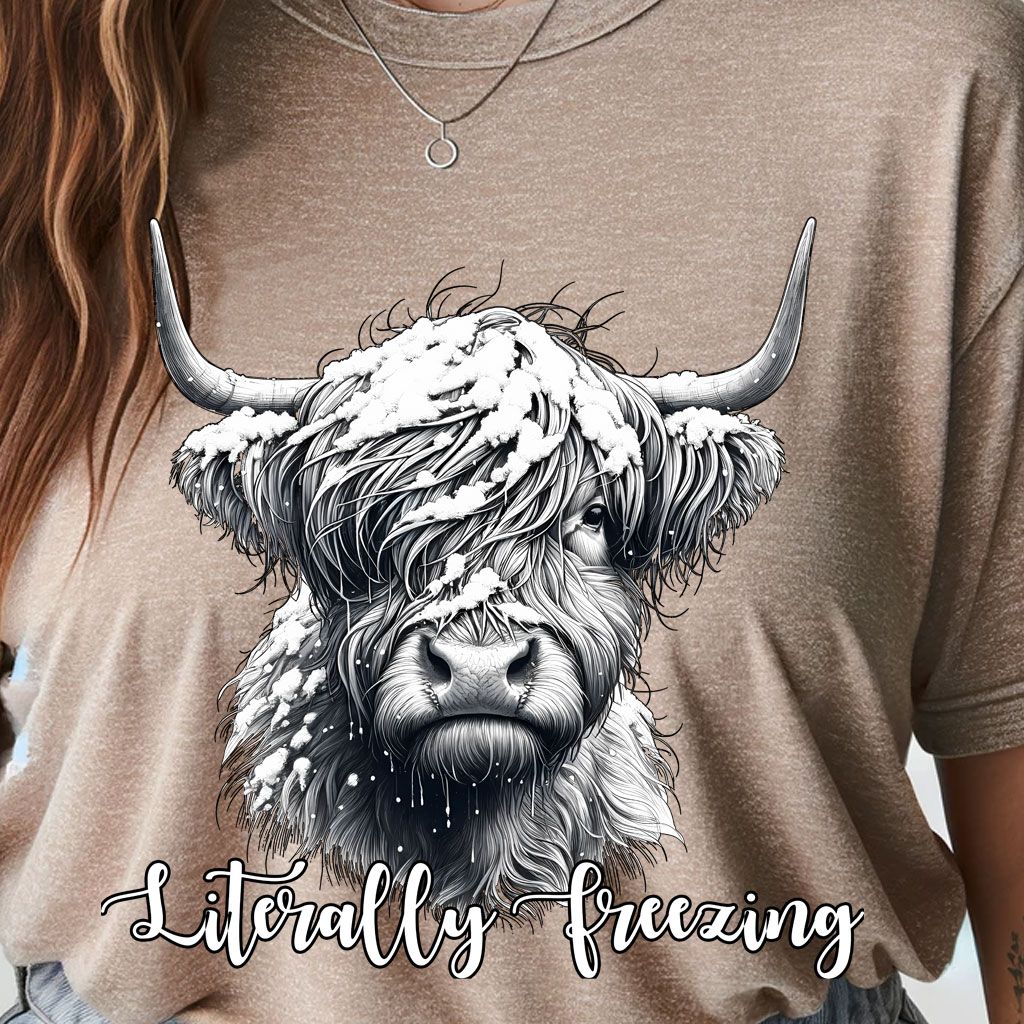 Literally Freezing-Highland Cow