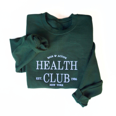 Health Club Crewneck Sweatshirt - Alpine/White