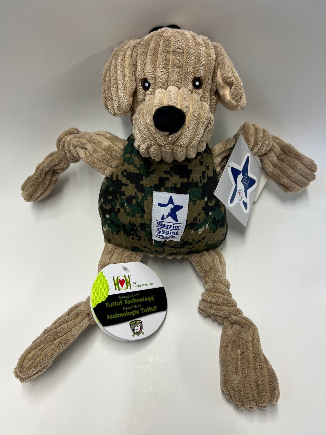 HuggleHounds WCC Camo YELLOW LAB Knottie Large
