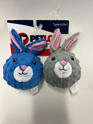 Petlou 4" Ez Squeaky Ball Twin Pack, Rabbits