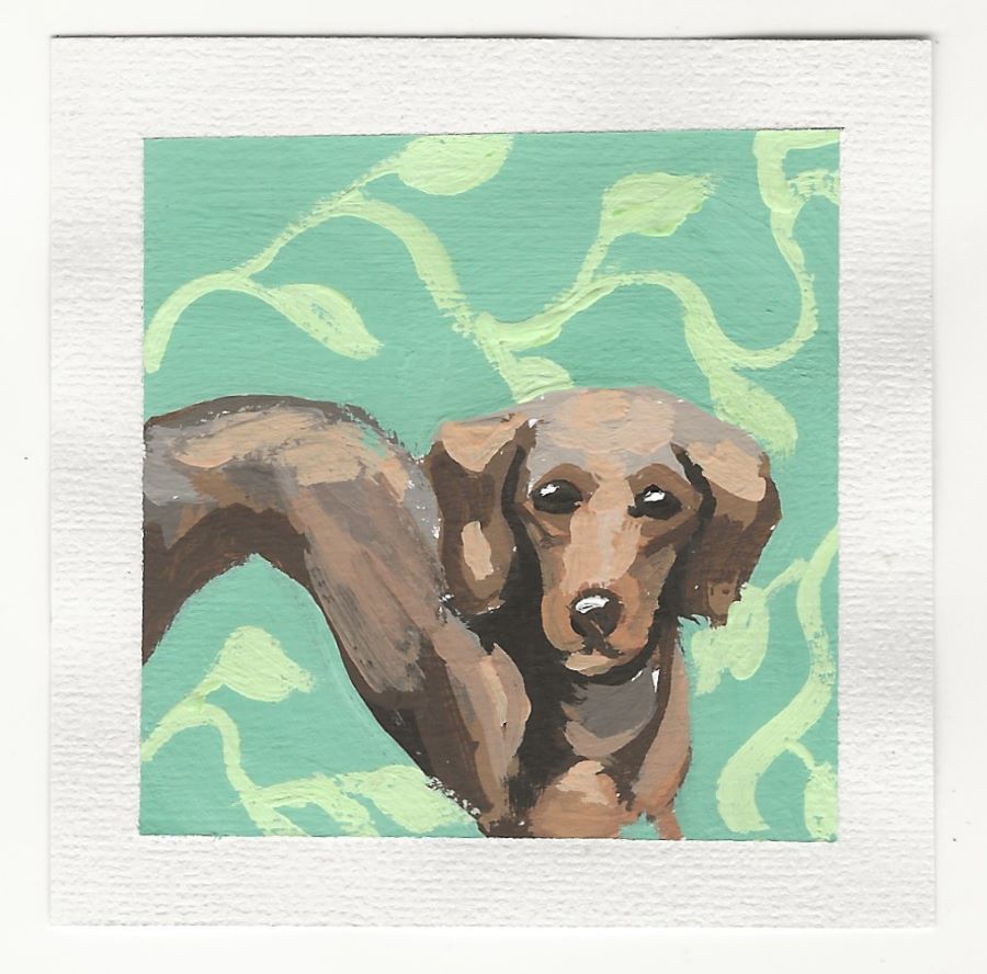 Dachshund with Funky Vines