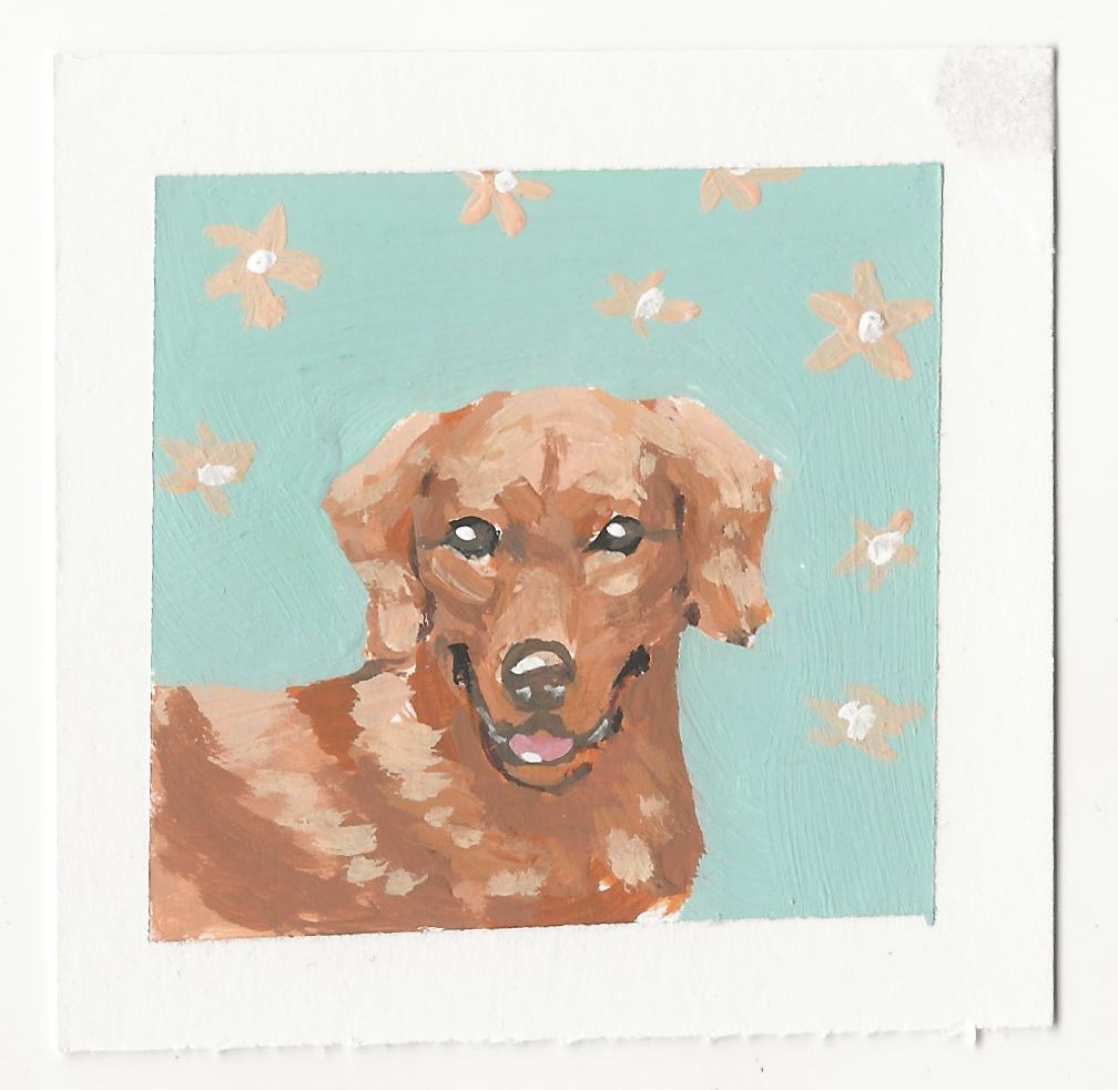 Cute Golden with Flowers.