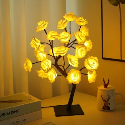 USB tápellátású LED rózsafa lámpa.
