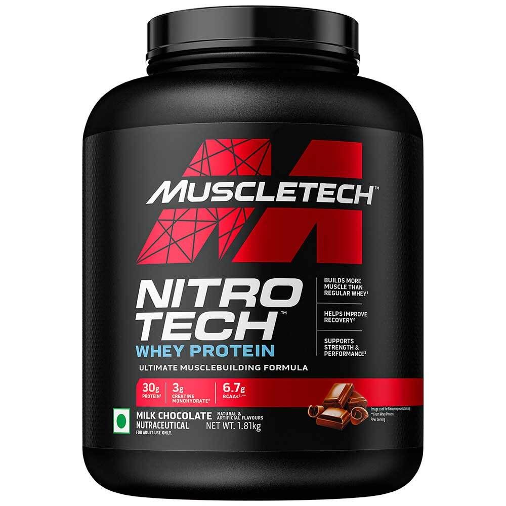 MuscleTech NitroTech Whey Protein, 1.82 kg (4 lb), Milk Chocolate - India