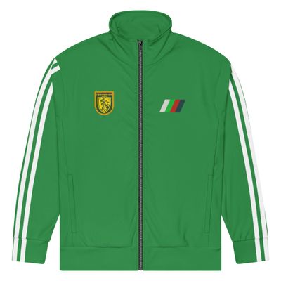 Sea Green Track Suit top with white stripes