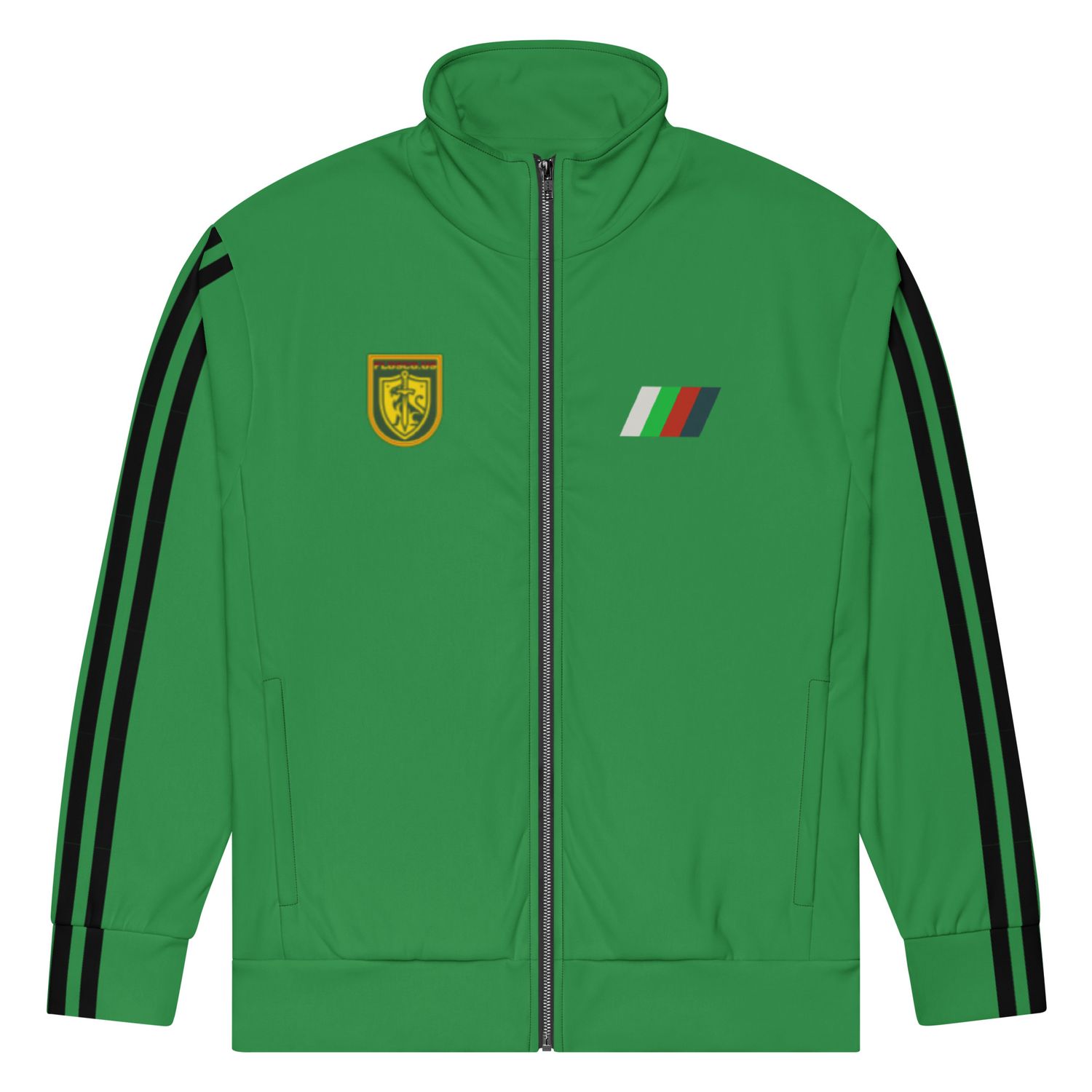 Sea Green Track Suit top with black stripes