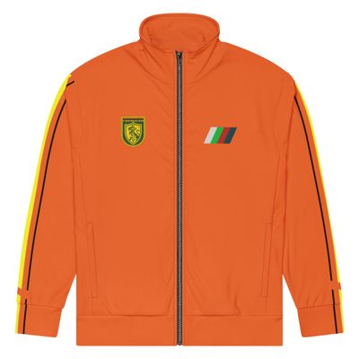 Russian Orange Track Suit top with yellow-black stripes